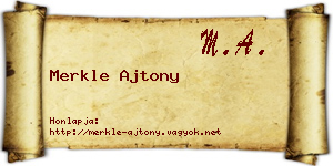 Merkle Ajtony névjegykártya